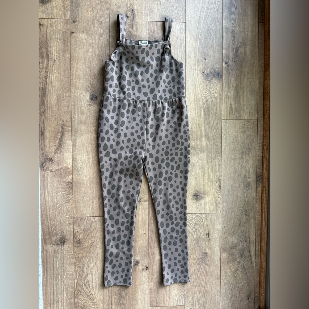 Brown Jumpsuit with Full-Length Pants and Sleeveless Design
